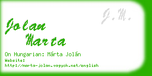 jolan marta business card